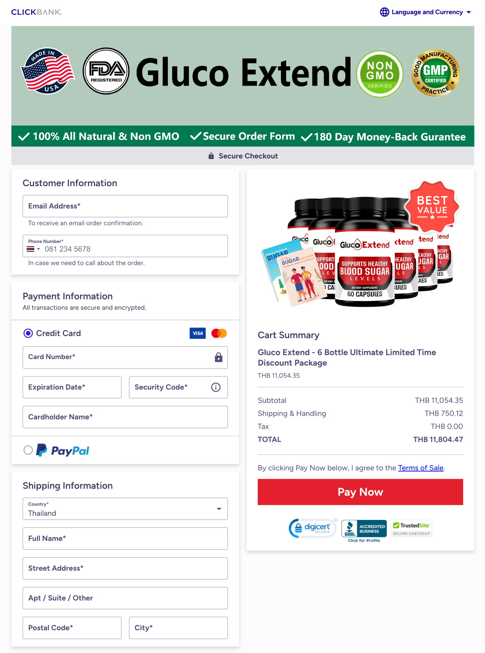 Gluco Extend Official Website Secure Order Page